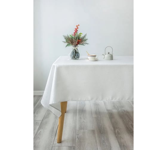 Скатерть Arya Home с Люрексом 160x300 Selesta белый 8680943222657 1