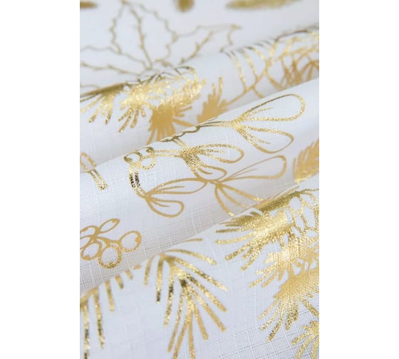 Скатерть Arya Home 150x150 Poinsettia белый, золотистый 8680943222503