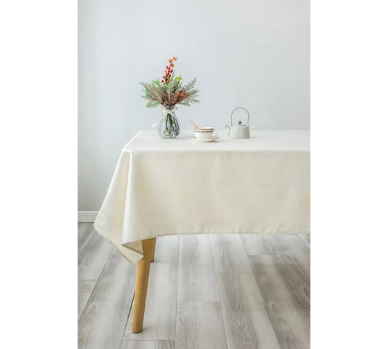 Скатерть Arya Home с Люрексом 160x300 Selesta экрю 8680943222688 1