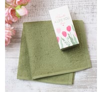 Полотенце махровое Этель Тюльпаны 30x30 см, 100% хлопок, 340 г/м2 10243056