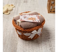 Набор полотенец Этель в корзинке Stay Beautiful 30x30шт - 4 шт, цвет коричневый, 100% хл 7575191