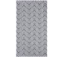 Полотенце махровое Этель Ornament белое на черном, 70x130 см, 100% хл, 420 гр/м2 9472217