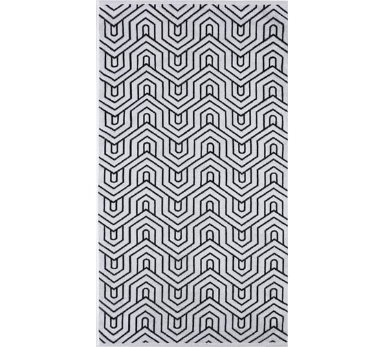Полотенце махровое Этель Ornament белое на черном, 70x130 см, 100% хл, 420 гр/м2 9472217 1
