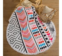 Полотенце пляжное Этель круглое Инди, d150 см, 100% п/э, 330 гр/м 2, 5539143