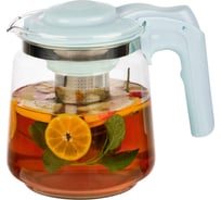 Чайник заварочный Mallony Spoleto, объем 1,5 л, стеклянный, ручка/крышка из полипропилена, голубой 910129