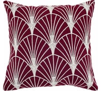 Декоративная наволочка Wess 40x40 см, на молнии, красная, Great Gatsby, веера B02-26