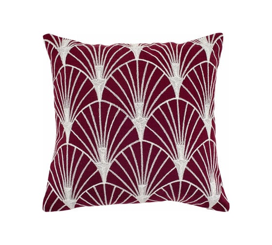 Декоративная наволочка Wess 40x40 см, на молнии, красная, Great Gatsby, веера B02-26 1