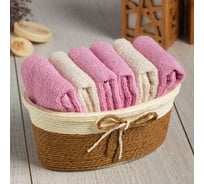 Набор декоративных махровых салфеток Этель 30x30см-6шт, 100% хл 9284783