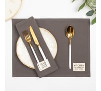 Набор салфеток Этель Kitchen, цвет серый, 30x40 см - 2 шт, 100% хл, саржа 220 г/м2 7865995