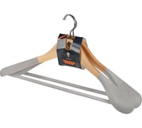 Набор вешалок деревянных с широкими плечами Leonord флокированных, светлое дерево, 2 шт 107885