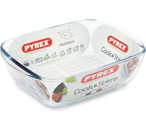 Блюдо для запекания и выпечки с крышкой COOK and STORE 2.5л 28x20x8см прямоугольное PYREX 216P000/5045ST