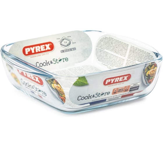 Блюдо для запекания и выпечки с крышкой COOK and STORE 20x17x6см квадратное PYREX 211P000/5046ST