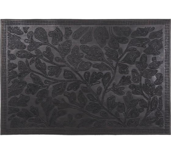 Коврик SUNSTEP резиновый, 40х60 см, Листва, черный 31-025