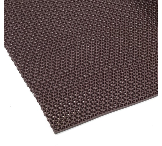 Коврик-дорожка SUNSTEP ПВХ, Zig-Zag, 5мм 0,9х12 м, коричневый 39-682