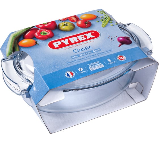 Кастрюля с крышкой CLASSIC 5.8л овальная PYREX 460A000