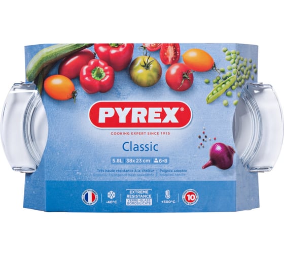 Кастрюля с крышкой CLASSIC 5.8л овальная PYREX 460A000