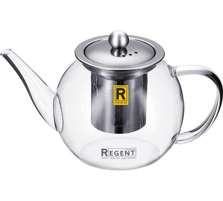 Чайник заварочный Regent Inox стеклянный 0,6л c ситечком Linea FRANCO 93-FR-TEA-11-600
