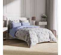 Комплект постельного белья Гармоника 2 спальный макс сатин хлопок простыня на резинке 160x200x20, наволочки 70x70 и 50x70 Ecotex КГМР/Лавандовое утро