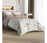 Комплект постельного белья Гармоника 2 спальный макс сатин хлопок простыня на резинке 160x200x20, наволочки 70x70 и 50x70 Ecotex КГМР/Магнолия