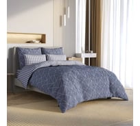 Комплект постельного белья Гармоника 2 спальный макс сатин хлопок простыня на резинке 160x200x20, наволочки 70x70 и 50x70 Ecotex КГМР/Вениз