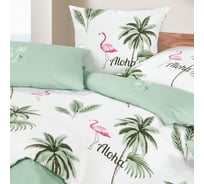 Комплект постельного белья Гармоника 2 спальный макс сатин хлопок простыня на резинке 160x200x20, наволочки 70x70 и 50x70 Ecotex КГМР/Алоха