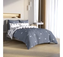 Комплект постельного белья Гармоника 2 спальный макс сатин хлопок простыня на резинке 160x200x20, наволочки 70x70 и 50x70 Ecotex КГМР/Коломбо