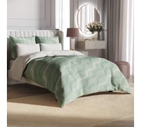 Комплект постельного белья Гармоника 2 спальный макс сатин хлопок простыня на резинке 160x200x20, наволочки 70x70 и 50x70 Ecotex КГМР/Мятный вечер