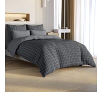 Комплект постельного белья Ecotex Гармоника 2 спальный макс сатин хлопок простыня на резинке 160x200x20, наволочки 70x70 и 50x70 КГМР/Хилтон