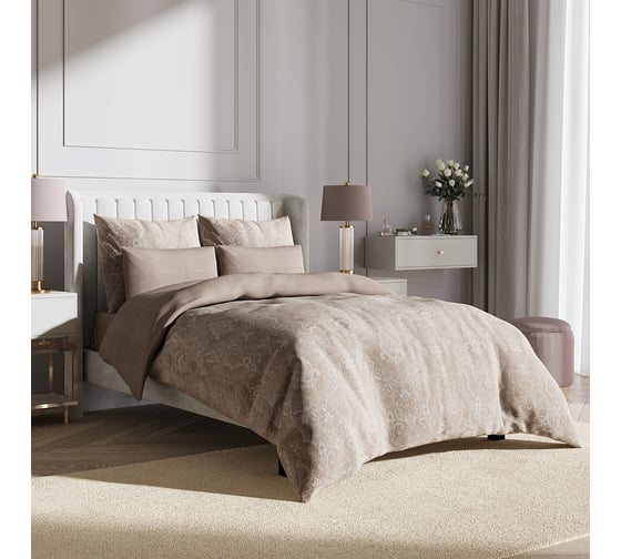 Комплект постельного белья Ecotex сатин Гармоника 2 сатин, хлопок, простыня 220x240,наволочки 70x70 и 50x70 КГМ/Византия 1