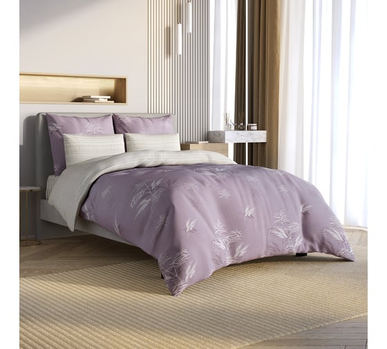 Комплект постельного белья Ecotex Гармоника сатин семейный хлопок простыня 220x240,наволочки 70x70 и 50x70 КГД/Идилия 1