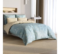 Комплект постельного белья Ecotex Гармоника евро сатин хлопок евро-простыня, простыня 220x240,наволочки 70x70 и 50x70 КГЕ/Монтана