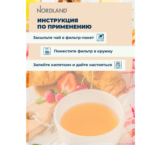 Фильтр-пакеты для заваривания чая Nordland 100 шт. в упаковке чашка 393491