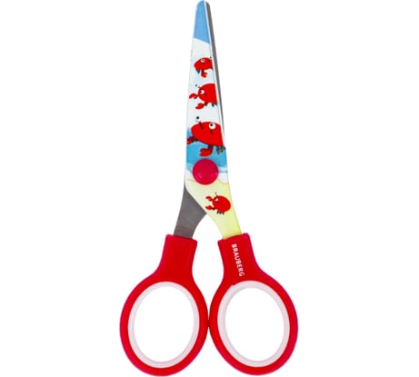 Ножницы BRAUBERG Kid Series Крабы 130 мм, красные 232270