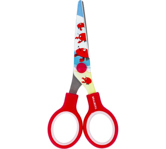 Ножницы BRAUBERG Kid Series Крабы 130 мм, красные 232270
