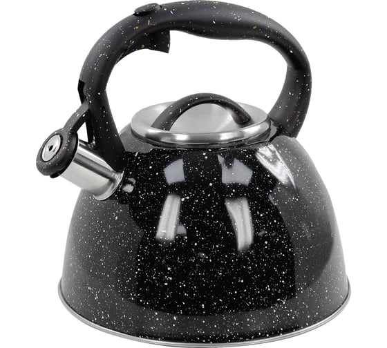 Чайник со свистком MARTA MT-3027 черный мрамор 38944