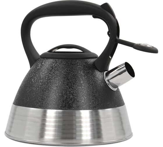 Чайник со свистком MARTA MT-3047 черный камень 36796