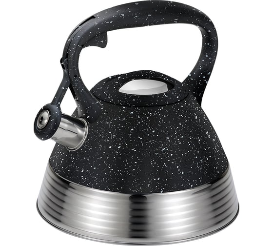 Чайник со свистком MARTA MT-3047 черный камень 36796