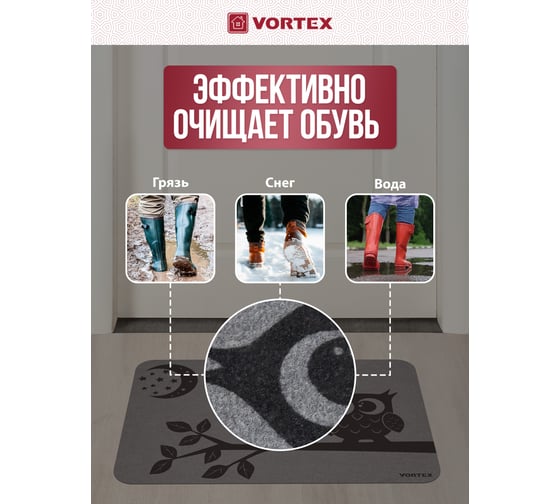 Придверный коврик VORTEX Под луной 40x60см, без подложки 24254