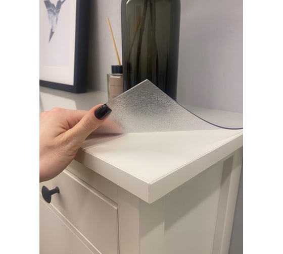 Скатерть гибкое стекло Dekorelle прозрачная 100*60см, рифленая, толщина 0,8мм 197_RC/R-100