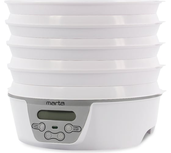 Сушилка для овощей и фруктов MARTA MT-FD1888C 14 поддонов: 8+3 для ягод+3 для пастилы, белый 38561