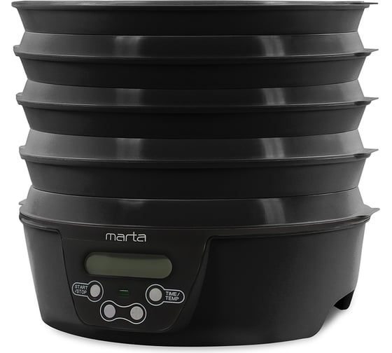 Сушилка для овощей и фруктов MARTA MT-FD1888D 16 поддонов: 10+3 для ягод+3 для пастилы, черный 38564