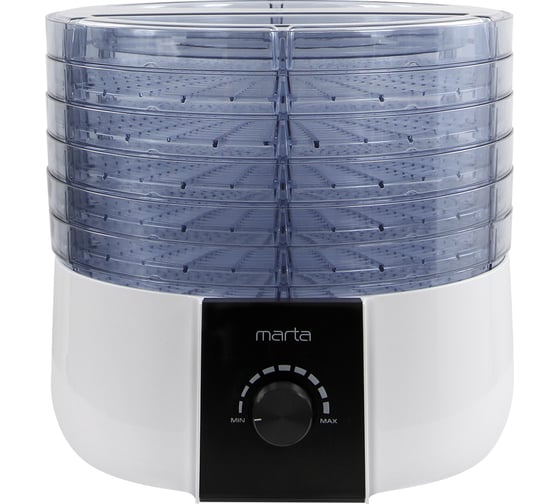 Сушилка для овощей и фруктов MARTA MT-FD1889C 8 поддонов: 6+1 для пастилы+1 для ягод, белый жемчуг 40639