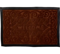 Придверный коврик Рыжий кот с подложкой из ПВХ, полиэстер 008454