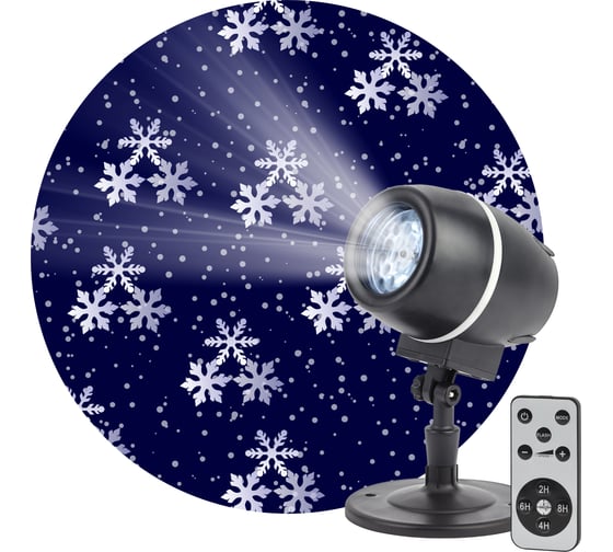 Проектор LED ЭРА ENIOP08 Снежный вальс, IP44, 220В, 12/180 Б0047979 1