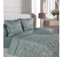 Комплект постельного белья Ecotex сатин/сатин-жаккард/жаккард/хлопок/вискоза Эстетика 2 спальный КЭМ/Бенедикт