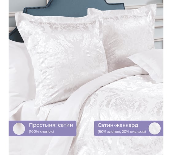 Комплект постельного белья Ecotex сатин/сатин-жаккард/жаккард/хлопок/вискоза Эстетика евро КЭЕ/Бриллиант