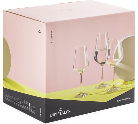 Набор бокалов для вина CRYSTALEX SANDRA Blizzard 6шт 350мл CR350101S