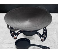 Садж чугунный Davr Metall 45 см с подставкой со съемной угольницей садж45см+подставкаОгонь