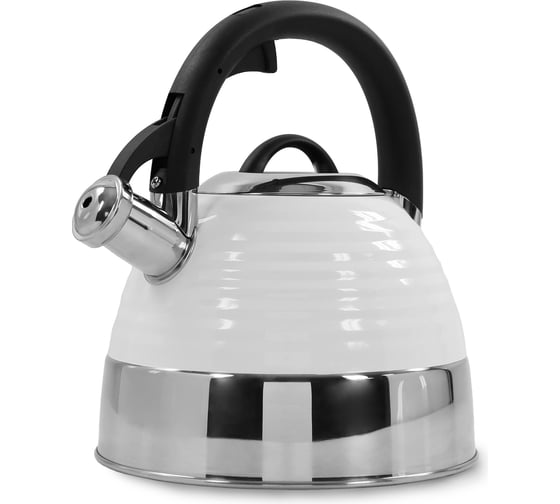 Чайник со свистком MARTA MT-3098 белый, капсульное дно 38618