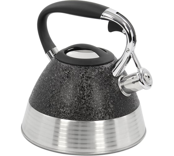 Чайник со свистком MARTA MT-3082 черный камень, капсульное дно 36787